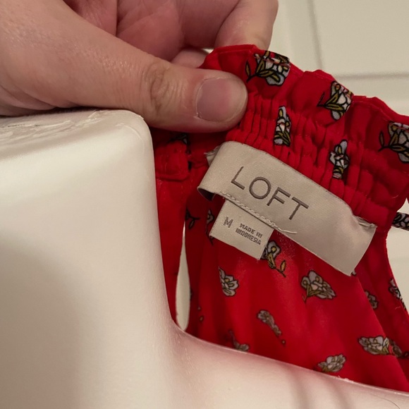 CLEANING CLOSET! MUST GO! Red LOFT Top - Medium - Picture 5 of 5